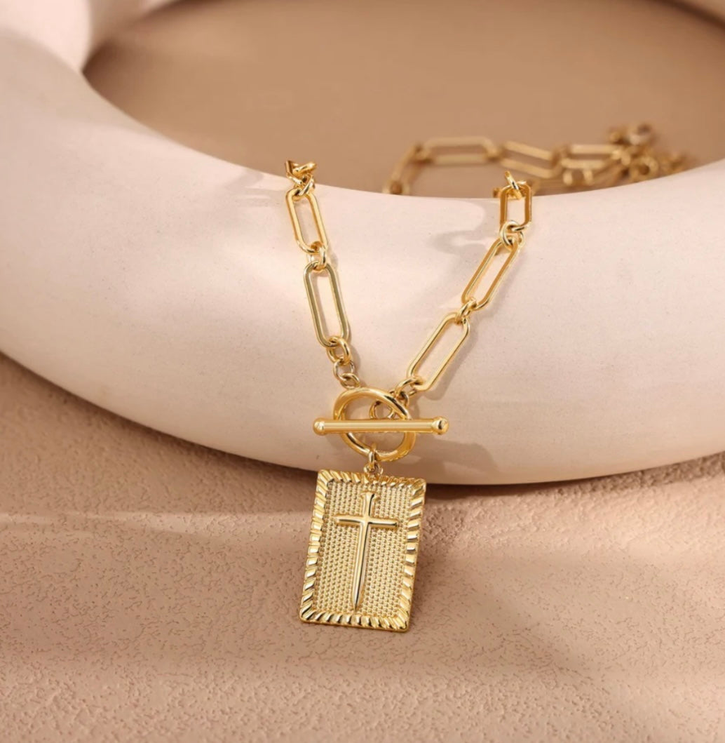 Cross Necklace - gold